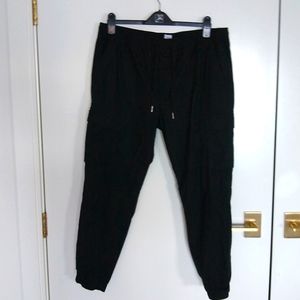 Gap black cotton stretch combat joggers